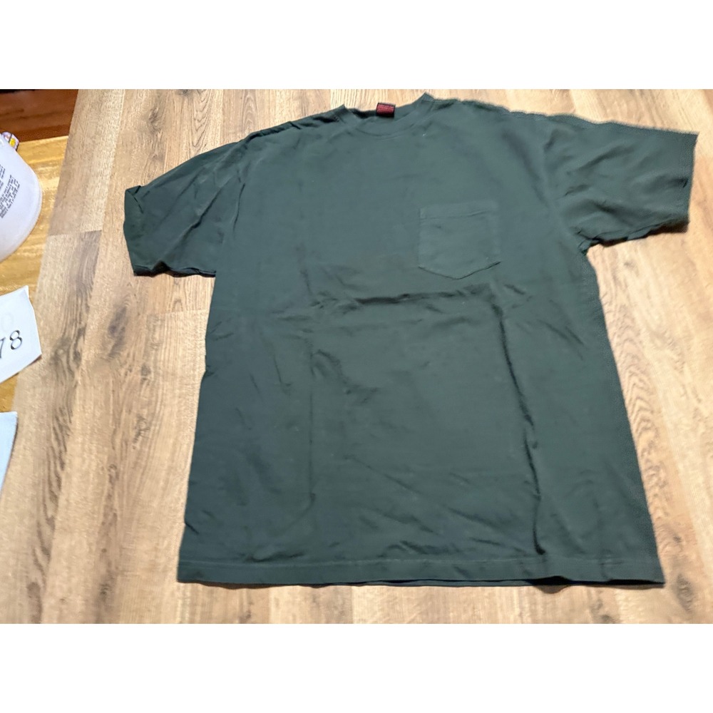 Wolverine T-Shirt Mens Size XL Dark Green Pocket Short Sleeve Heavyweight Cotton